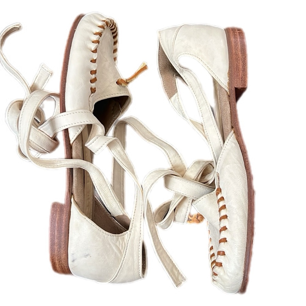 Jim Barnier Tie Moccasin Flat 36 Leather New Sandal Shoe - Picture 3 of 9